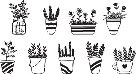 Culinary Doodle Set with Cooking Utensils and Ingredients, Whimsical Design, Black and White, Playful, Creative, Artistic, Illustrated, Expressive, Unique, Simple, Tasty, Kitchen-Inspired, Fun, Foodie