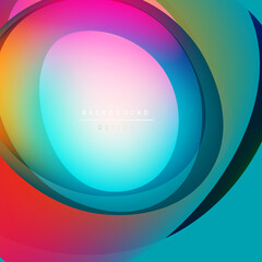 Abstract colorful layers create swirling visual effect. Gradient hues blend, forming dynamic background design. Smooth transitions, vibrant tones.