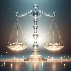 Elegant Justice Scale with Glowing Balance Symbolizing Law and Fairness