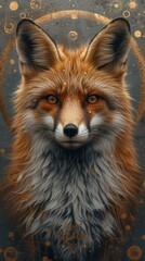 Fototapeta premium Amazing mystical portrait of a fox in a mysterious style.