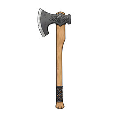 Pixel Art Viking Axe:  Game Asset, 8-Bit Weapon, Norse Mythology Graphic