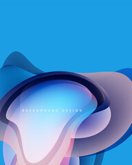 Abstract fluid shapes, blue tones dominate. Soft gradients create depth, modern design element. Background suggests movement, elegance.