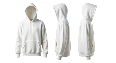 White hoodie template mock up isolated PNG with Transparent Background