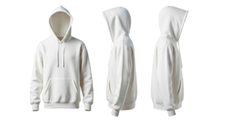 White hoodie template mock up isolated PNG with Transparent Background