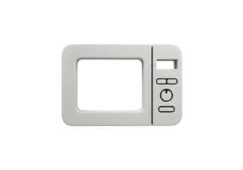 Isolated White Microwave Isolated on Black Background Photo