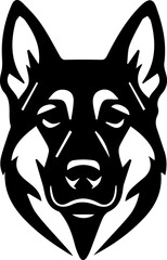 Black and White Dog Head Vector Illustration – Animal Logo Icon Design