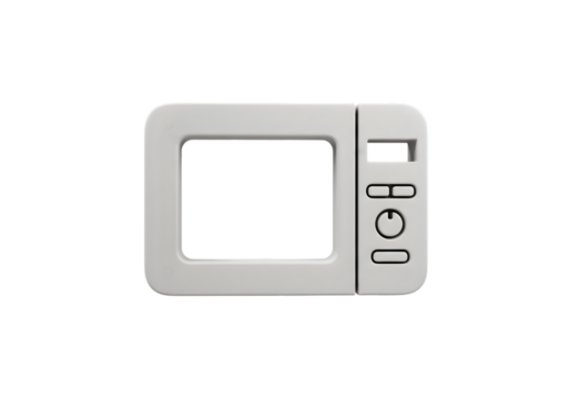 Isolated White Microwave Isolated on Black Background Photo