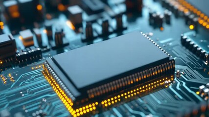 Central processing unit sending data through printed circuit board - Powered by Adobe