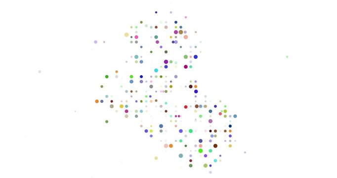Emerging Dot Pattern as Vibrant Iraq Country Silhouette