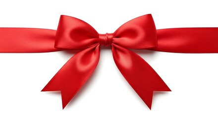 Fototapeta premium Red Satin Ribbon Bow.