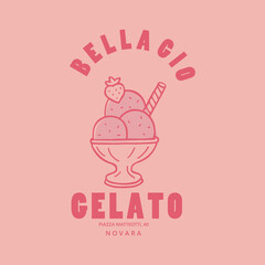 free vector gelato and text t- shirt design.