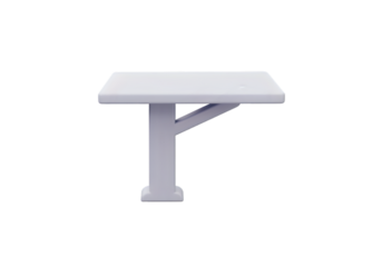 Isolated White Table On Black Background Realistic 3D Rendered Illustration