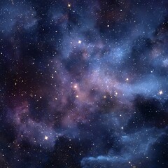 Naklejka premium Vibrant nebula with distant stars in deep space