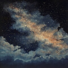 Obraz premium Vast cosmic nebula with swirling stars and clouds