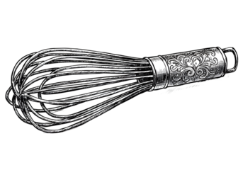 Isolated White Whisk Illustration On Transparent Background
