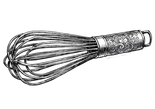 Isolated White Whisk Illustration On Transparent Background - Powered by Adobe