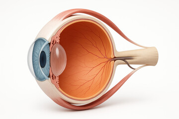 Human Eye Anatomy Cross Section Illustration, medical visualization, healthcare concept [100 char]