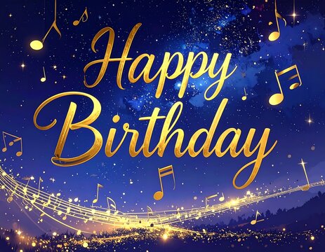 Birthday card with musical theme