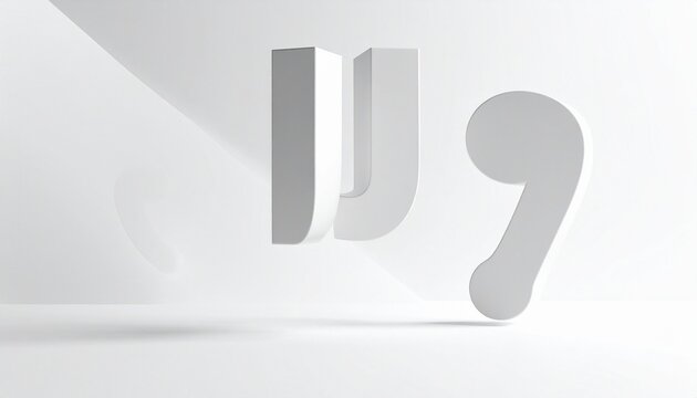 National Punctuation Day –Giant 3D punctuation marks floating in minimal white space.
