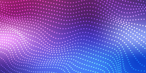 Abstract Waving Particle Technology Background. 3d wave point fractal science futuristic audio visualization. Hi-tech and big data. © HASIP