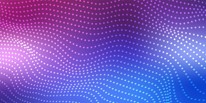 Abstract Waving Particle Technology Background. 3d wave point fractal science futuristic audio visualization. Hi-tech and big data.