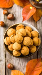 Autumnal cookies in a bowl