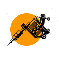 vector illustration of an tattoo machine