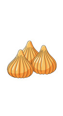 Delicious indian sweet dumplings made from rice flour and coconut filling a traditional festive treat