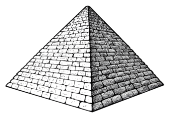 Isometric 3D Illustration of a White Pyramid on Black Background