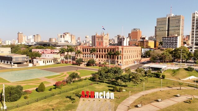 Asuncion cityscape with Presidential Palace
