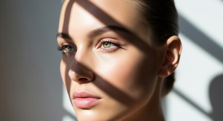 Minimalist Fashion Portrait with Geometric Shadow Play