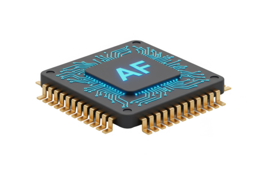 Isometric 3D Render Of A Microchip On Black Transparent Background