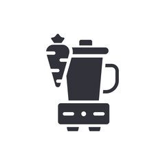 Blender With A Carrot Icon Depicts The Concept Of Healthy Eating Habits And Juices