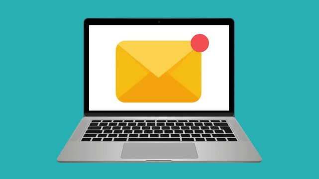 Receiving email notification on device. animation video - Powered by Adobe