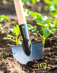 Cultivating potatoes in a garden