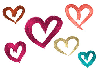 Colorful hand drawn hearts collection expressing love and affection for valentines day celebrations transparent background