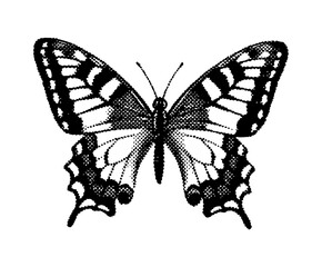 Fototapeta premium Halftone Butterfly Tattoo Art