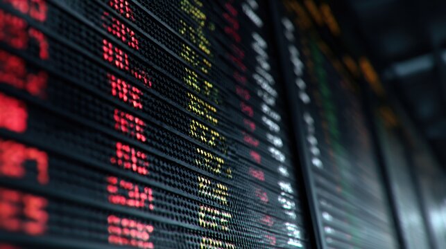 glowing stock ticker data streams - Powered by Adobe