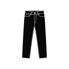 A black and white picture of a pair of jeans icon vector