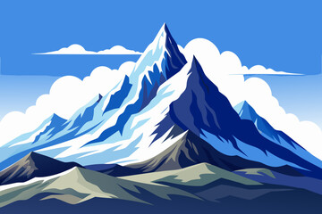 mountain landscape vector illustration