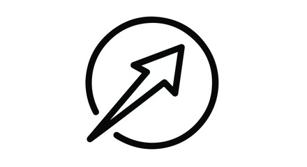 Simple, clean icon depicting upward growth and direction within a circle.