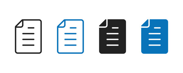 Document icon with text lines vector. Add document icon. Document, file, folded paper with a text outlined icon