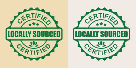 Green Certified Locally Sourced Fresh Food Eco Badge Logo Symbol