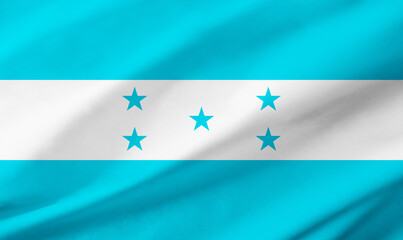 Honduras flag background with waving fabric texture