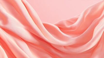 Obraz premium Elegant drapes of soft pink fabric create a serene and stylish atmosphere, perfect for fashion and decor concepts.