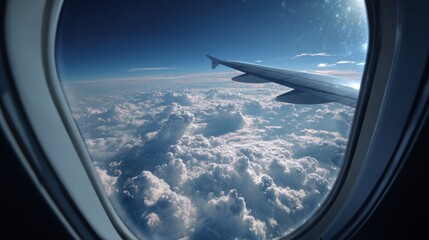 cloudscape view from airplane window
