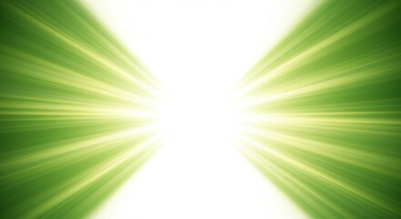 Green light burst abstract background with bright center.