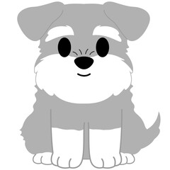 Cute Schnauzer Dog Autumn Illustrations PNG