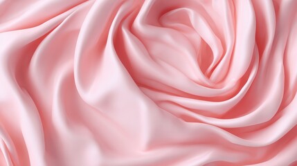 Obraz premium Soft pink silk fabric with smooth, flowing folds creating an elegant texture for fashion and design projects.