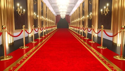 Grand red carpet hallway